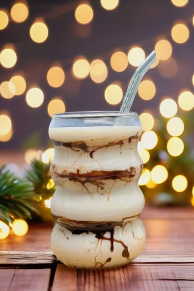 12'li Borosilikat Boğumlu Model Kokteyl ve Soğuk-Sıcak Kahve Bardağı Pipet 300ML - 7