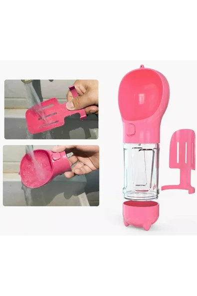 Kedi Köpek Evcil Hayvan Portatif Çok Amaçlı Suluk ve Mama Kabı - 300 ml + 150 ml - 5