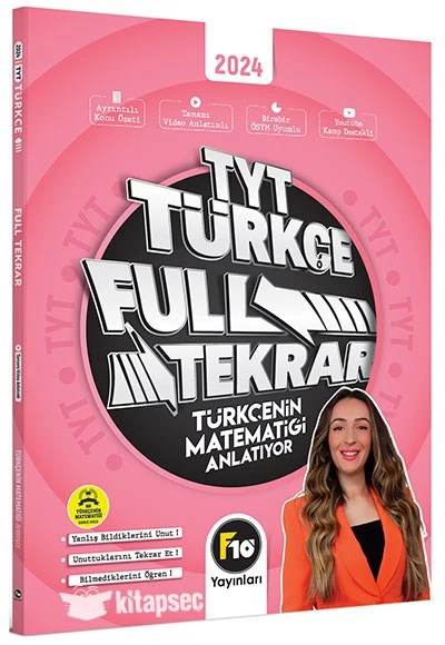 Gamze Hoca Türkçenin Matematiği TYT Türkçe Full Tekrar Video Ders Kitabı F10 Yayınları