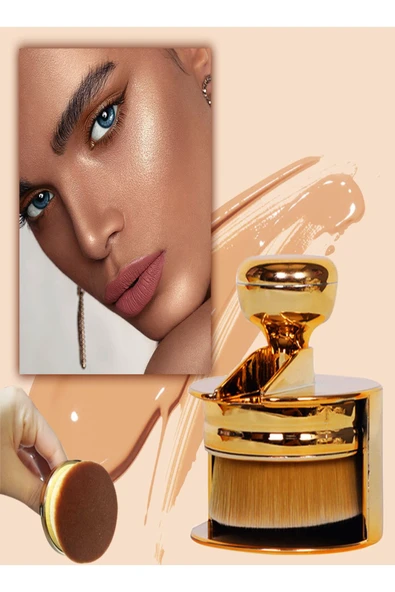 Fondöten Fırçası, Kapatıcı Fırçası, Yumuşak, Profesyonel, Kolay Uygulanabilir Gold Fırça - 3