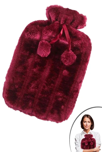 ® 2 Litre Ponponlu Peluş Sıcak Su Torbası