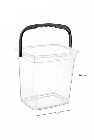 Mega Boy 2'li Kare Un Bakliyat Kabı 6 Litre - Deterjanlık Saklama Kutusu Kabı 2 Adet Un Saklama Kabı - 4