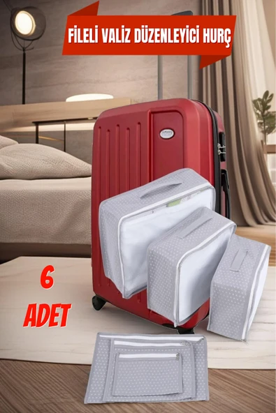6 Adet Fileli Valiz Düzenleyici Set