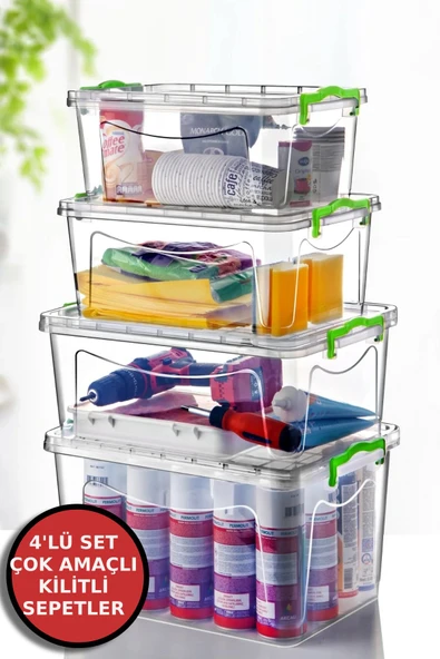 4'Lü Set Elite Line Çok Amaçlı Depolama ve Düzenleme Seti ürün görseli 1