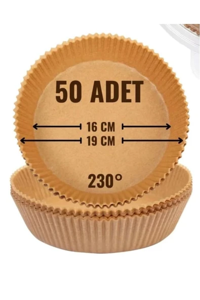 50 Adet Tek Kullanımlık Pişirme Kağıdı Yuvarlak Tabak Model - 6