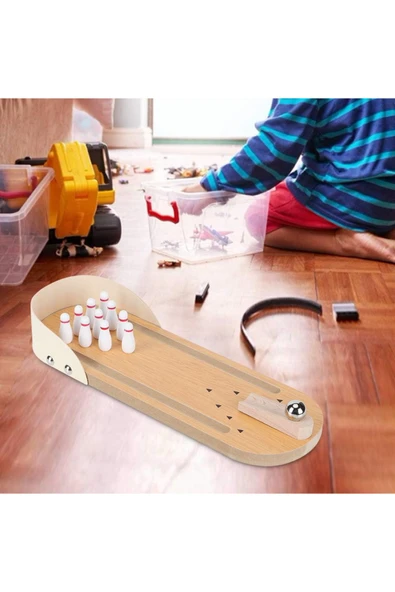 Mini Masa Üstü Bowling Oyunu Minyatür Bowling Oyunu - 6