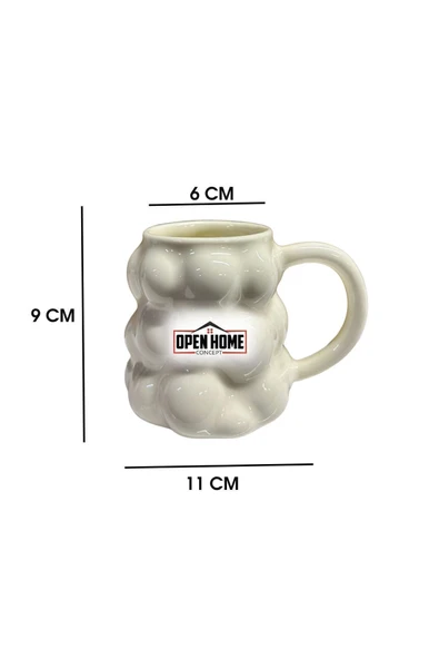 2'li Porselen Kahve Bardak, Ofis Ve Ev Için Sevimli Yaratıcı Üzüm Şekilli Kupa Tasarımlı 250 ml - 5