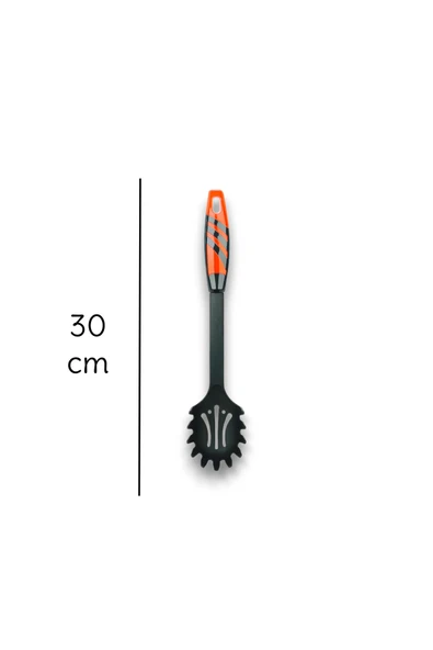 1 Adet Kırmızı Yanmaz Yapışmaz Teflon Servis Seti 220 ° Dayanıklı Makarna Kaşığı - 2