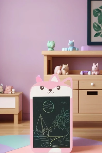 Dijital Çocuk Yazı Tahtası 8,5 İnc Ekran Kalemli Pembe - 4
