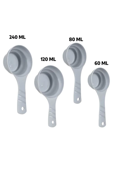 4'lü Set Un, Şeker, Erzak, Bakliyat, Deterjan Vb. Ölçü Küreği - 3