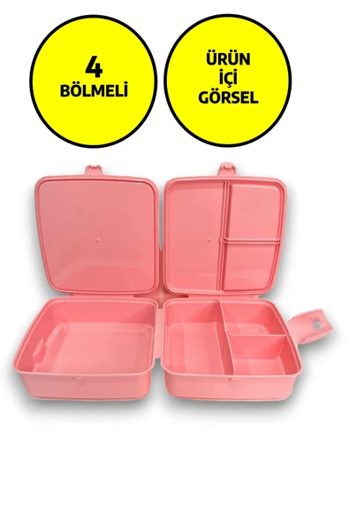 Premium Beslenme Kutusu 4 Bölmeli  Little Princess Pembe - 2