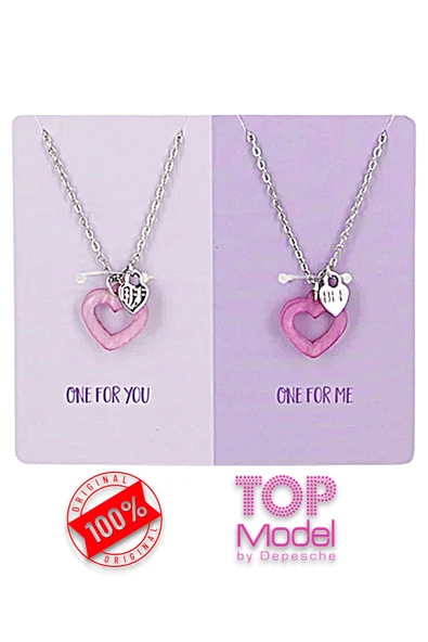 Top Model 2'li Kolye Takı Seti Mor - 3