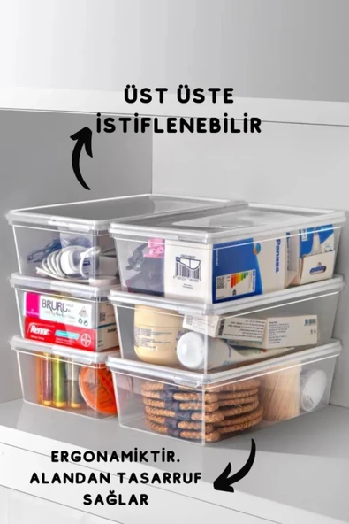 20 Adet Kendinden Kapaklı Derin Dondurucuya Uygun Saklama Kabı 2 Lt - 3