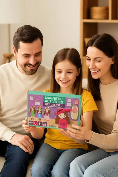 Manyetik Parçalı Eğitici Eğlendirici Kız Giydirme Kombin Yapma Aktivite Oyun Seti - 72 Parça - 3