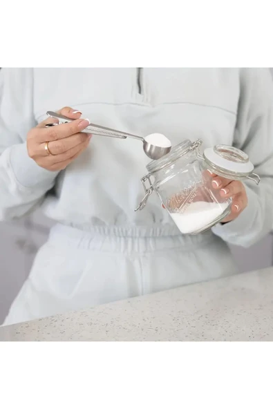 Mandallı Kahve Ölçü Kaşığı Gümüş Renk Çok Fonksiyonlu Paslanmaz Çelik Kaşık - 3