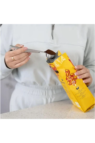 Mandallı Kahve Ölçü Kaşığı Gümüş Renk Çok Fonksiyonlu Paslanmaz Çelik Kaşık - 7