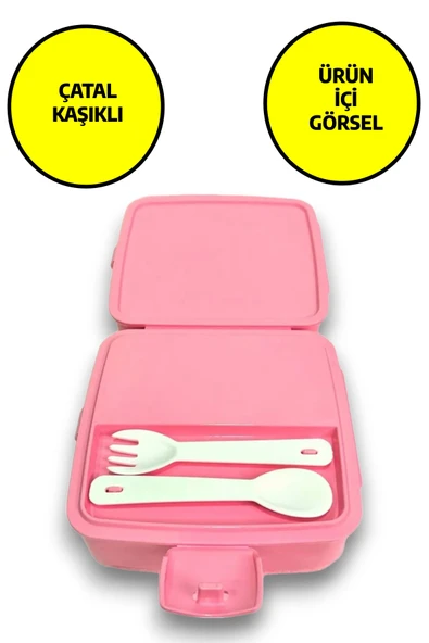Premium Beslenme Kutusu 4 Bölmeli  Little Princess Pembe - 3