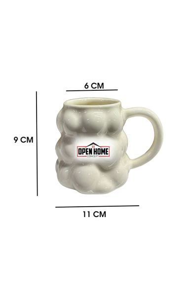 4'lü Porselen Kahve Bardak, Ofis Ve Ev Için Üzüm Şekilli Kupa Tasarımlı 250 ml - 6