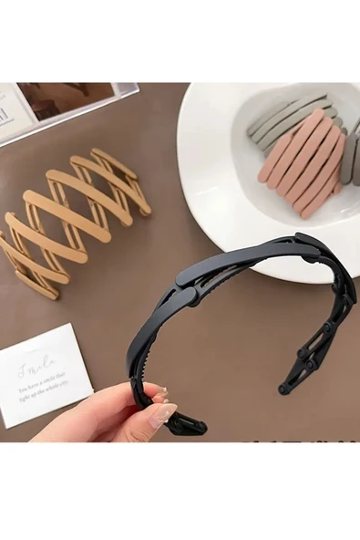 Unisex Katlanabilir Taç Toka Siyah - 5