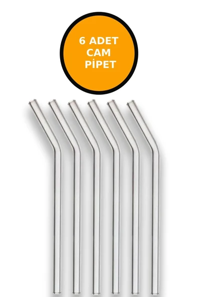 6'lı Sıcak Soğuk İçecekler İçin Cam Pipet - 2