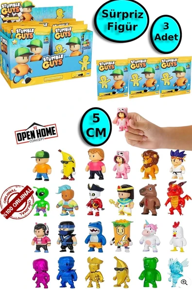 Stumble Guys Sürpriz Paket  - 3  Adet - 5 Cm