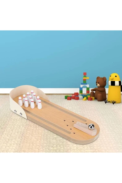 Mini Masa Üstü Bowling Oyunu Minyatür Bowling Oyunu - 4