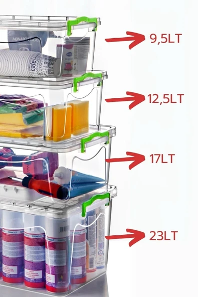 4'Lü Set Elite Line Çok Amaçlı Depolama ve Düzenleme Seti - Resim 5