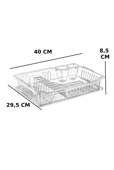 Şeffaf Tezgah Üstü Bulaşıklık - Tabaklık - Kurutmalık Bulaşık Düzenleyicisi - 5