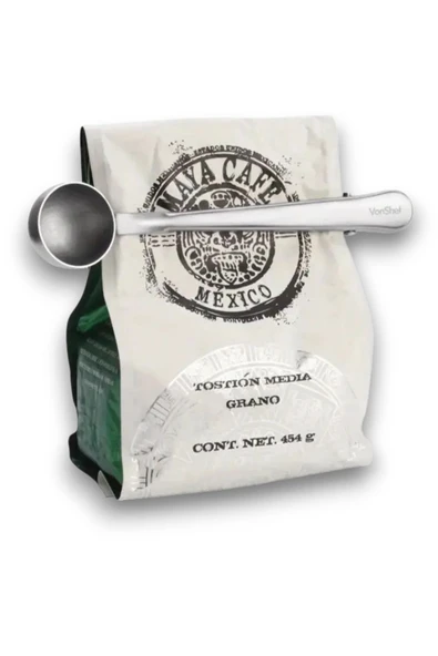 2 Adet Mandallı Kahve Ölçü Kaşığı Gümüş Renk Çok Fonksiyonlu Paslanmaz Çelik Kaşık - 2