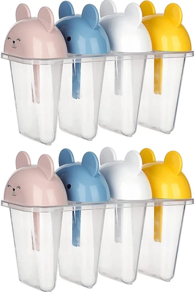 4'lü Kolay Şekillendirici Sevimli Çocuk Meybuz & Dondurma Kalıbı - 6