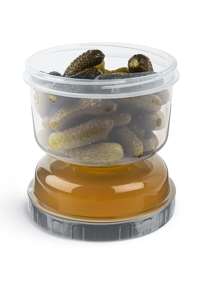 Kum Saati Süzgeçli Zeytinlik - Zeytin Turşuluk Saklama Kabı Şeffaf -2 No - 4