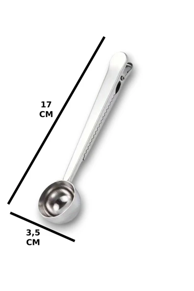 Mandallı Kahve Ölçü Kaşığı Gümüş Renk Çok Fonksiyonlu Paslanmaz Çelik Kaşık - 8