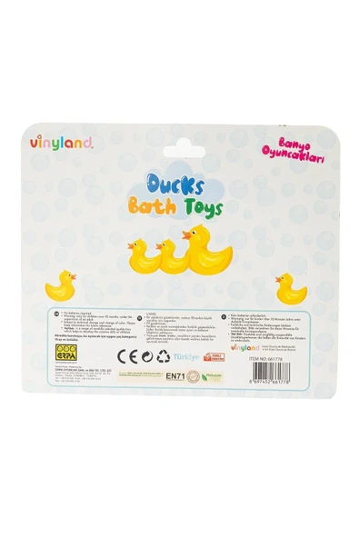 Vinyland Vinil Ördek Ailesi Banyo Ve Havuz Oyuncakları Sarı - 4