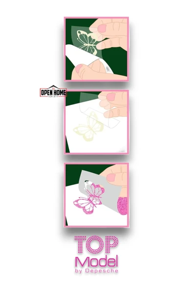 Top Model Kızlar Boyanabilir Şablonlu Stickerli Tasarım Defteri - 5