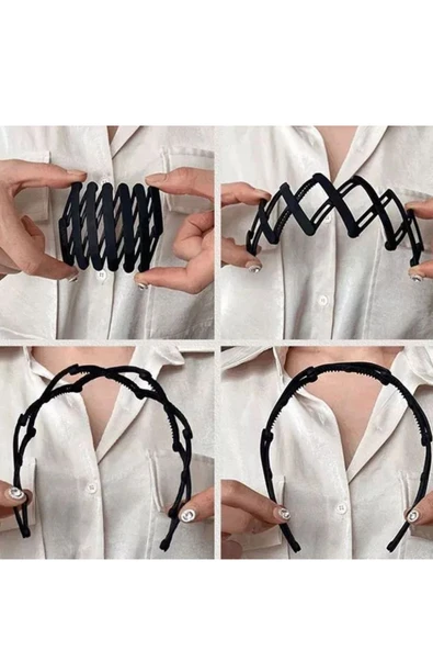 Unisex Katlanabilir Taç Toka Siyah - 3