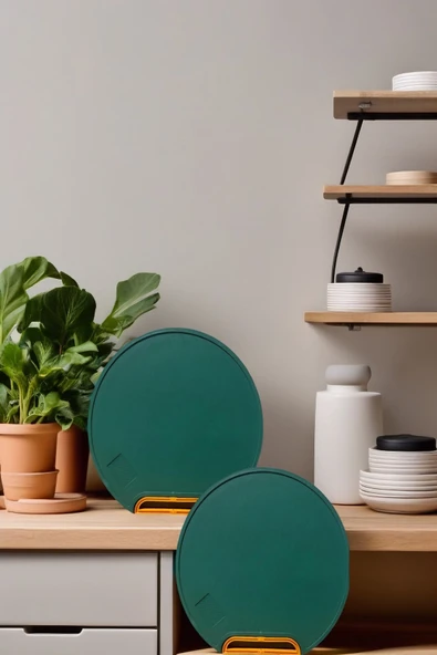 2'li Yeşil Mutfak Sebze Meyve Et Balık Ekmek Doğrama Kesme Tahtası Standlı Kesim Panosu - 2