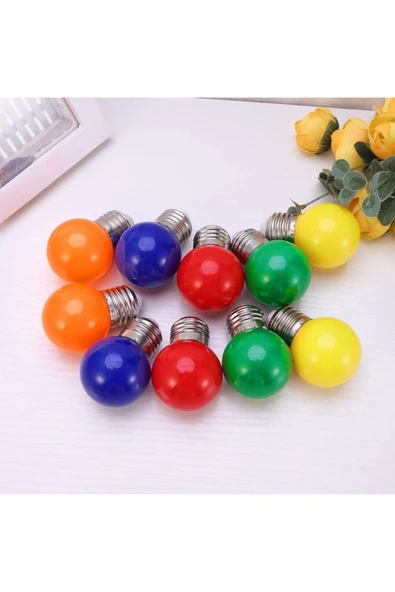10 Adet Dış Mekan Peri Işıkları Turuncu Ev Dekoru Festoon Işıkları Dış Mekan Ampulü Renkleri - 4