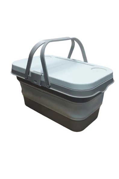 17 Litre Krem Piknik Çantası - Piknik Sepeti - Kamp Sepeti - 4