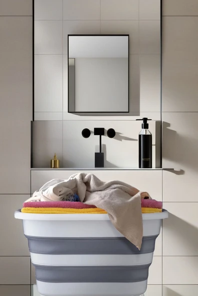 38 Lt Büyük Boy Katlanabilir Çamaşır Sepeti - Oyuncak Sepeti - 2