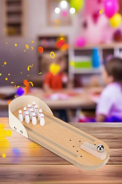 Mini Masa Üstü Bowling Oyunu Minyatür Bowling Oyunu - 3