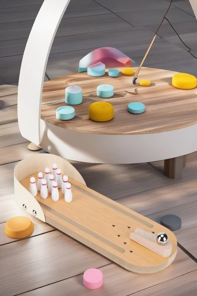 Mini Masa Üstü Bowling Oyunu Minyatür Bowling Oyunu - 2