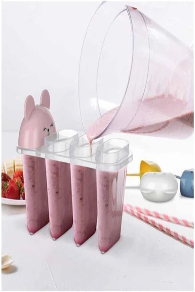 4'lü Kolay Şekillendirici Sevimli Çocuk Meybuz & Dondurma Kalıbı - 5