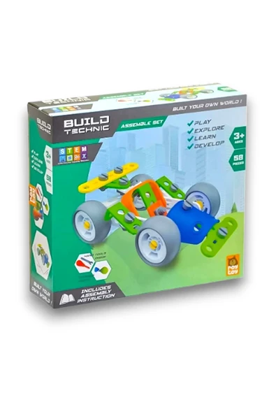 58 Parça Tak-sök Go-kart Arabası Block Yapı Seti - 4