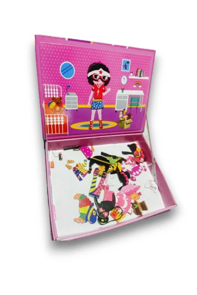 Kız Kıyafeti Giydirme Manyetik Eğitici Oyuncak / 3 Yaş - 4