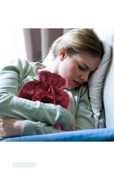 2 Litre Ponponlu Yumuşak Peluş Sıcak Su Torbası Mor - 4