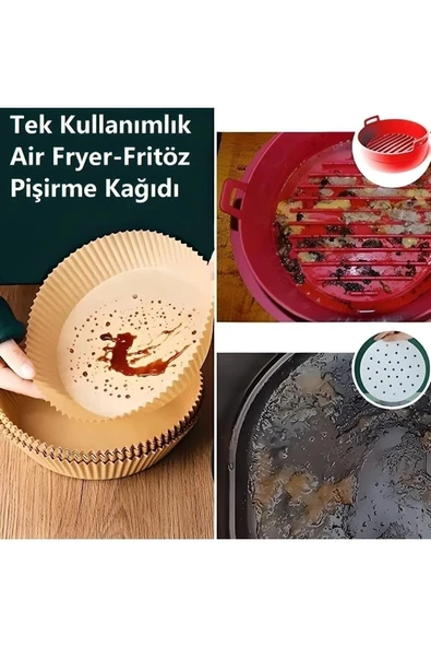 50 Adet Tek Kullanımlık Pişirme Kağıdı Yuvarlak Tabak Model - 4