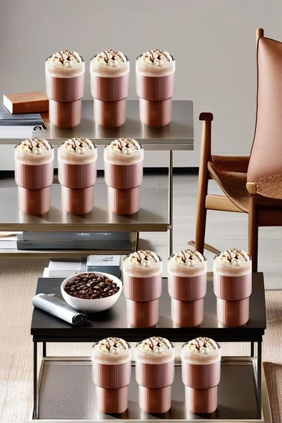 12'li Origami Cam Model Borosilikat Soğuk Kahve Kokteyl Meşrubat Bardak 300 Ml-12 Cam Pipet Hediye - 2