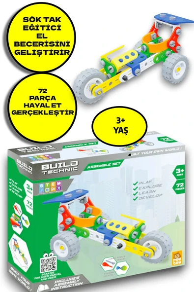 Sök Tak Araçlar- Eğitici El Becerisini Geliştirir - 72 Parça