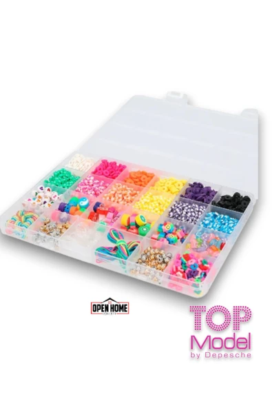 Top Model Bileklik Yapma Seti-Kendin Yap - 20 Farklı Boncuk Türü, Bileklik veya Zincir Yap - 4