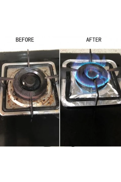 Kare Ocak Üstü Yağ Koruyucu Alüminyum Levha 23*23 cm 10 Adet - 2